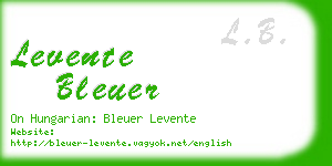 levente bleuer business card